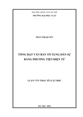 Luận văn thạc sĩ luật học tống đạt văn bản tố tụng dân sự bằng phương tiện điện tử