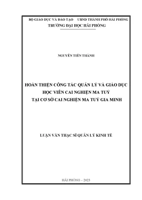 Luận văn thạc sĩ quản lý kinh tế hoàn thiện công tác quản lý nhà nước về đất đai trên địa bàn huyện tiên lãng thành phố hải phòng
