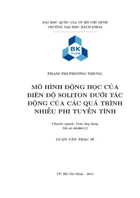 Luận văn thạc sĩ toán ứng dụng mô hình động họa của biên độ soliton dưới tác động của các quá trình nhiễu phi tuyến tính