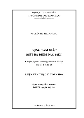 Luận văn dự tam giác biết ba điểm đặc biệt