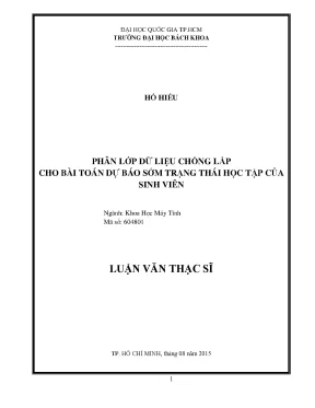 Luận văn thạc sĩ khoa học máy tính phân lớp dữ liệu chồng lấp cho bài toán dự báo sớm trạng thái học tập của sinh viên