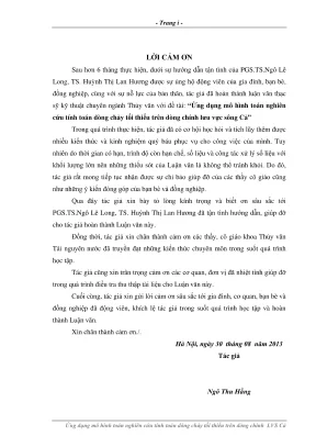 Luận văn thạc sĩ thủy văn học ứng dụng mô hình toán nghiên cứu tính toán dòng chảy tối thiểu trên dòng chính lưu vực sông cả