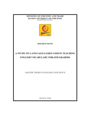 Luận văn thạc sĩ a study on language games usedinteachingenglish vocabulary for 6thgraders