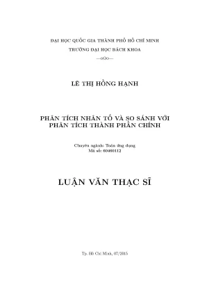 Luận văn thạc sĩ toán ứng dụng phân tích nhân tố và so sánh với phân tích thành phần chính