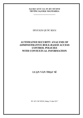 Luận văn thạc sĩ khoa học máy tính automated security analysis of administrative tolebased access control policies with contextual information