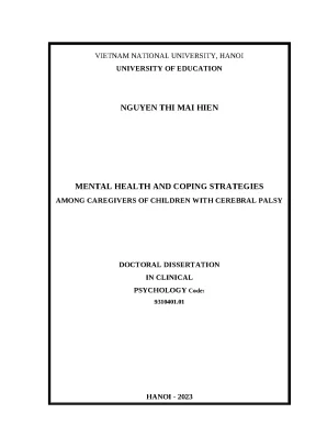 Luận văn mental health and coping strategies among caregivers of children with cerebral palsy