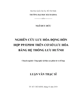 Luận văn thạc sĩ công nghệ vật liệu nghiên cứu lưu hóa động hỗn hợp pp