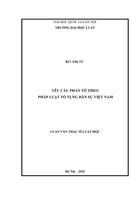 Luận văn thạc sĩ luật học yêu cầu phản tố theo pháp luật tố tụng dân sự việt nam