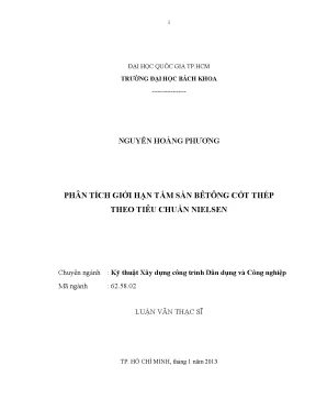 Luận văn thạc sĩ kỹ thuật xây dựng phân tích giới hạn tấm sàn bê tông cốt thép theo tiêu chuẩn nielsen