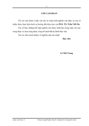 Luận văn thạc sĩ quy hoạch và quản lý tài nguyên nước ứng dụng mô hình mike basin trong quy hoạch phân bổ tài nguyên nước mặt lưu vực sông trà khúc