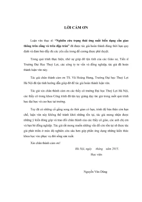Luận văn thạc sĩ xây dựng công trình thủy nghiên cứu trạng thái ứng suất biến dạng cầu giao thông trên cống và trên đập tràn
