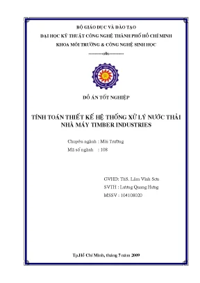 Luận văn tính toán thiết kết hệ thống xử lý nước thải nhà máy