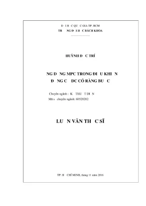Luận văn thạc sĩ kỹ thuật điện ứng dụng mpc trong điều khiển động cơ dc có ràng buộc