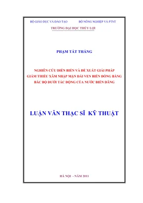Luận văn thạc sĩ quy hoạch và quản lý tài nguyên nước nghiên cứu diễn biến và đề xuất giải pháp giảm thiểu xâm nhập mặn dải ven biển đồng bằng bắc bộ dưới tác động của nước biển dâng