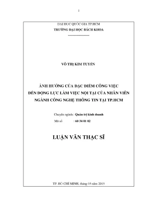 Luận văn thạc sĩ quản trị kinh doanh ảnh hưởng của đặc điểm công việc đến động lực làm việc nội tại của nhân viên ngành công nghệ thông tin tại tp hcm