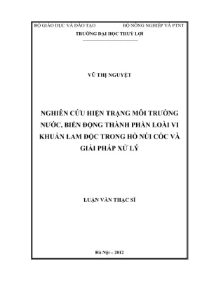 Luận văn thạc sĩ khoa học môi trường nghiên cứu hiện trạng môi trường nước biến động thành phần loài vi khuẩn lam độc trong hồ núi cốc và giải pháp xử lý