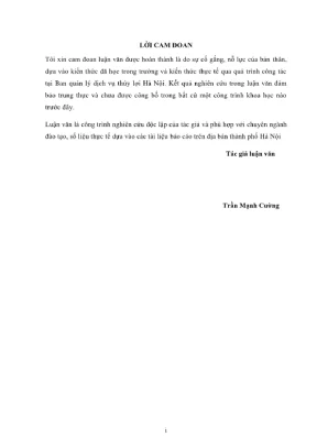 Luận văn thạc sĩ quản lý kinh tế đánh giá tác động của chính sách thủy lợi phí trên địa bàn thành phố hà nội