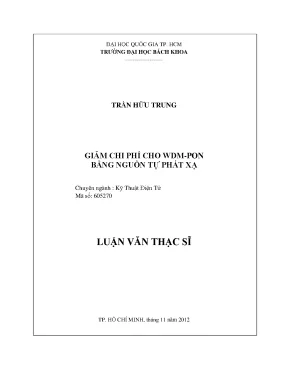 Luận văn thạc sĩ kỹ thuật điện tử giảm chi phí cho wdmpon bằng nguồn tự phát xạ