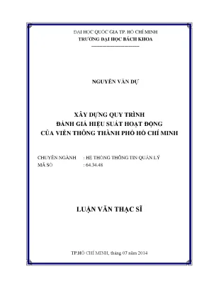 Luận văn thạc sĩ hệ thống thông tin quản lý xây dựng quy trình đánh giá hiệu suất hoạt động của viễn thông thành phố hồ chí minh