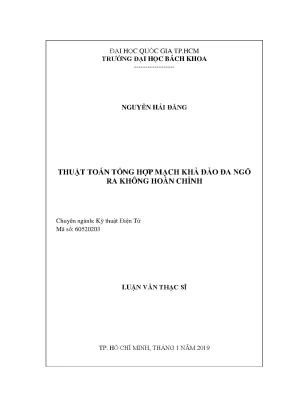 Luận văn thạc sĩ kỹ thuật điện tử thuật toán tổng hợp mạch khả đảo đa ngõ ra không hoàn chỉnh