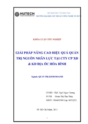 Luận văn tốt nghiệp giải pháp nâng cao hiệu quả quản trị nguồn nhân lực tại công ty cổ phần xây dựng kinh doanh địa ốc hòa bình