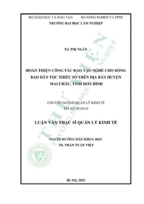 Luận văn thạc sĩ quản lý kinh tế hoàn thiện công tác đào tạo nghề cho đồng bào dân tộc thiểu số trên địa bàn huyện mai châu tỉnh hoà bình