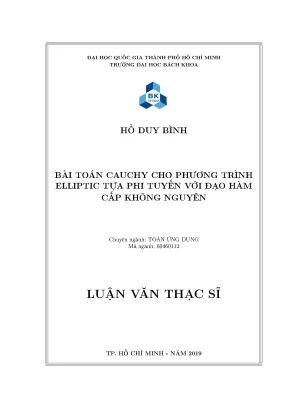 Luận văn thạc sĩ toán ứng dụng bài toán cauchy cho phương trình elliptic tựa phi tuyến với đạo hàm cấp không nguyên