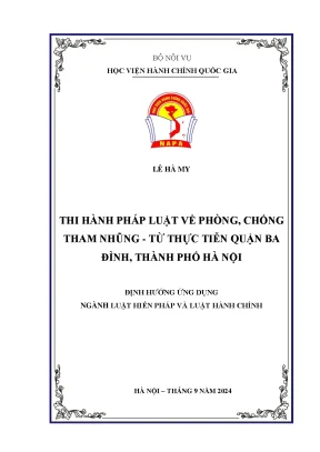 Luận văn thi hành pháp luật về phòng chống tham nhũng từ thực tiễn
