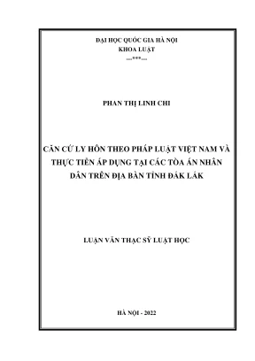 Luận văn thạc sĩ luật học căn cứ ly hôn theo pháp luật việt nam và thực tiễn áp dụng tại các tòa án nhân dân trên địa bàn tỉnh đắk lắk
