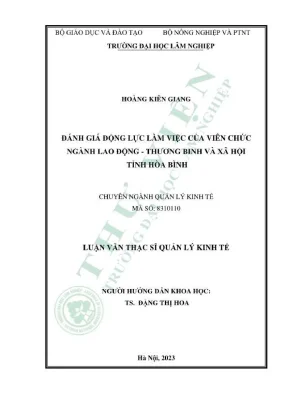 Luận văn thạc sĩ quản lý kinh tế đánh giá động lực làm việc của viên chức ngành lao động thương binh và xã hội tỉnh hòa bình