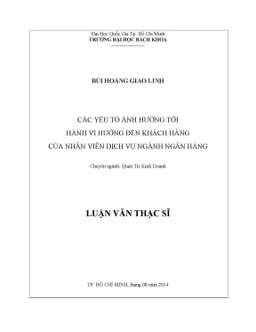 Luận văn thạc sĩ quản trị kinh doanh các yếu tố ảnh hưởng tới hành vi hướng đến khách hàng của nhân viên dịch vụ ngành ngân hàng