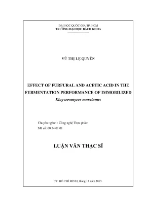 Luận văn thạc sĩ công nghệ thực phẩm effect of furfural and acetic acid in the fermentation performance of immobilized kluyveromyces marxianus