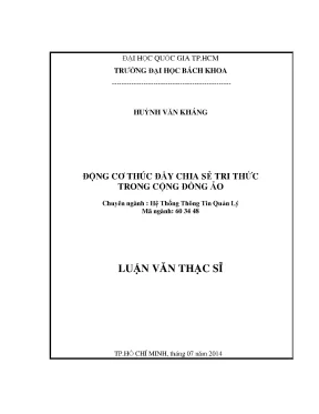 Luận văn thạc sĩ hệ thống thông tin quản lý động cơ thúc đẩy chia sẻ tri thức trong cộng đồng ảo
