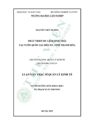 Luận văn thạc sĩ quản lý kinh tế phát triển du lịch sinh thái tại vườn quốc gia bến en tỉnh thanh hóa