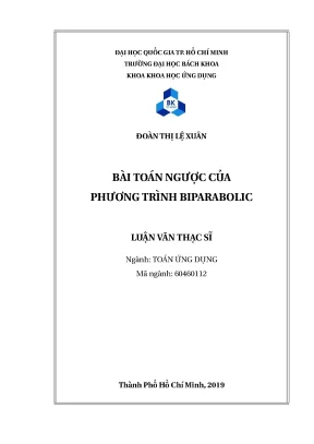 Luận văn thạc sĩ toán ứng dụng bài toán ngược của phương trình biparabolic