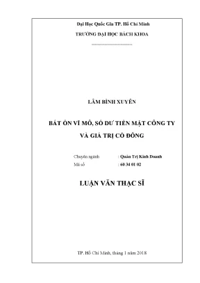 Luận văn thạc sĩ quản trị kinh doanh bất ổn vĩ mô số dư tiền mặt công ty và giá trị cổ đông