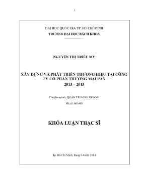 Luận văn thạc sĩ quản trị kinh doanh xây dựng và phát triển thương hiệu tại công ty cổ phần thương mại pan 20132015