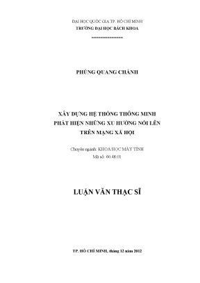 Luận văn thạc sĩ khoa học máy tính xây dựng hệ thống thông minh phát hiện những xu hướng nổi lên trên mạng xã hội