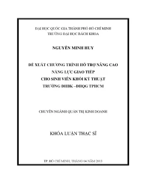 Luận văn thạc sĩ quản trị kinh doanh đề xuất chương trình hỗ trợ nâng cao năng lực giao tiếp sinh viên khối kỹ thuật trường đhbk đhqg tp hcm