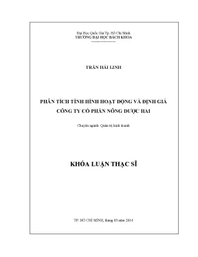 Luận văn thạc sĩ quản trị kinh doanh phân tích tình hình hoạt động và định giá công ty cổ phần nông dược hai