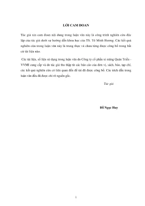 Luận văn thạc sĩ quản lý kinh tế giải pháp hoàn thiện công tác quản lý tài chính tại công ty cổ phần xi măng quán triều vvmi