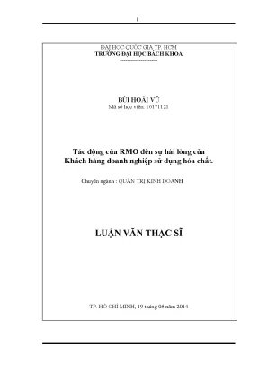 Luận văn thạc sĩ quản trị kinh doanh tác động của rmo đến sự hài lòng của khách hàng b2b sử dụng hóa chất
