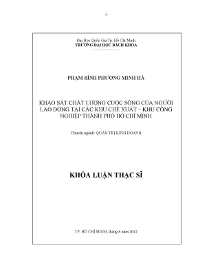 Luận văn thạc sĩ quản trị kinh doanh khảo sát chất lượng cuộc sống của người lao động tại các khu chế xuất khu công nghiệp tp hồ chí minh