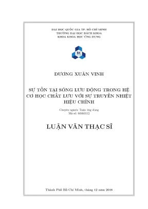 Luận văn thạc sĩ toán ứng dụng sự tồn tại sóng lưu động trong hệ cơ học chất lưu với sự truyền nhiệt hiệu chỉnh