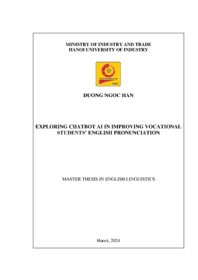 Luận văn thạc sĩ exploring chatbot ai in improving vocational students english pronunciation