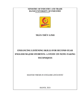 Luận văn thạc sĩ enhancing listening skills for second year english major students a study on note taking techniques