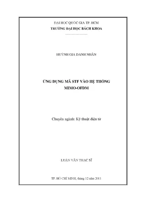 Luận văn thạc sĩ kỹ thuật điện tử ứng dụng mã stf vào hệ thống mimoofdm