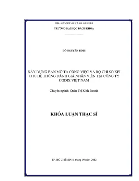 Luận văn thạc sĩ quản trị kinh doanh xây dựng bản mô tả công việc và bộ chỉ số kpi cho hệ thống đánh giá nhân viên tại công ty codix việt nam