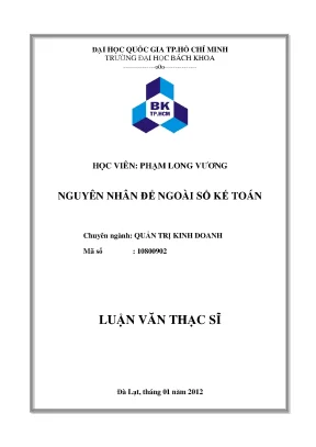 Luận văn thạc sĩ quản trị kinh doanh nguyên nhân để ngoài sổ kế toán