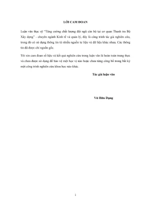 Luận văn thạc sĩ quản lý kinh tế tăng cường chất lượng nhân lực tại cơ quan thanh tra bộ xây dựng